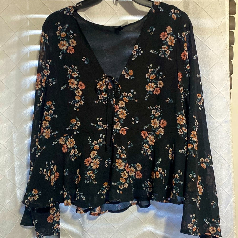 H&M Floral Sheer Top